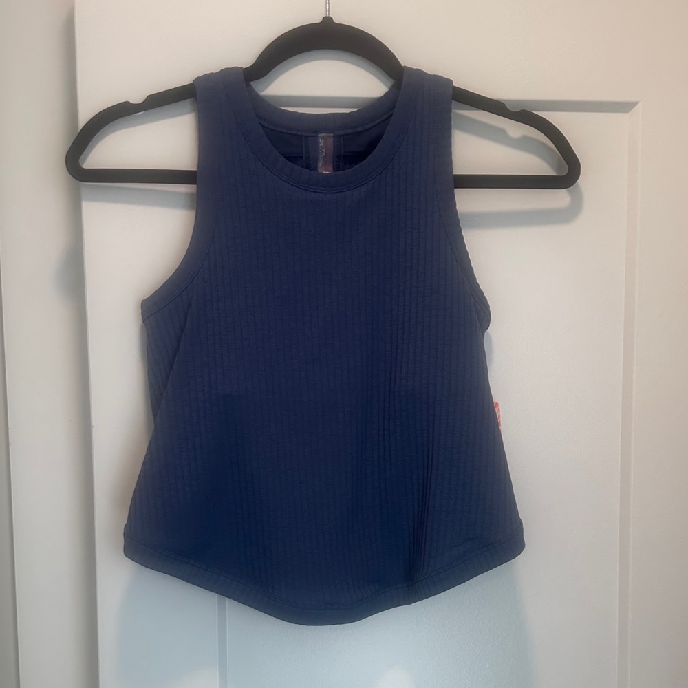 Free People Movement. Navy Blue Ribbed Tank Top